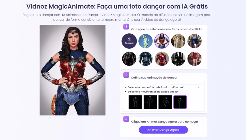 como animar imagem com vidnoz magicanimate