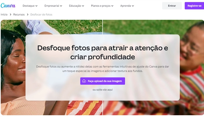 como desfocar imagem no canva