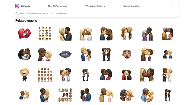 emoji de ia beijo na boca