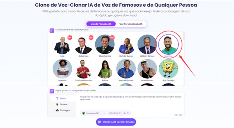 Vidnoz clonar voz do neymar